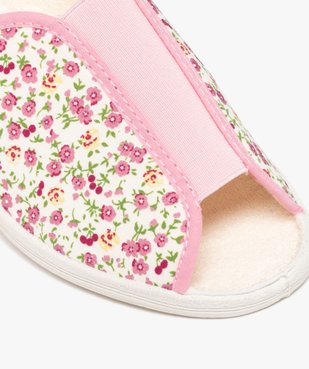 Chaussons femme mules confort compensées en coton style champêtre vue6 - GEMO 4G FEMME - GEMO