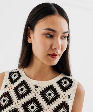 Débardeur en maille ajourée façon macramé femme vue2 - GEMO(FEMME PAP) - GEMO