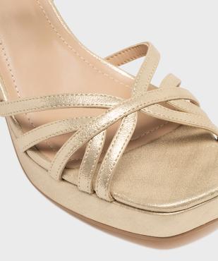 Sandales à talon haut, patin et fines brides dorées femme - Follow Me vue6 - FOLLOW ME - GEMO