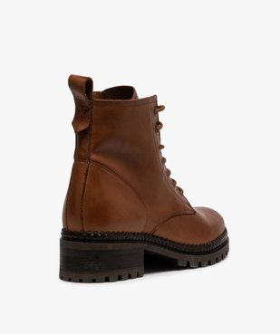 Boots femme dessus cuir uni à lacets et semelle crantée vue4 - Nikesneakers (CASUAL) - Nikesneakers