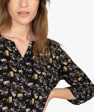 Tee-shirt femme à manches longues avec col fantaisie et boutons vue2 - GEMO(FEMME PAP) - GEMO