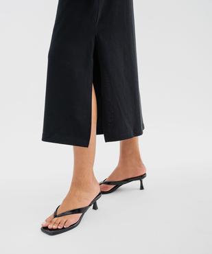 Robe longue à manches courtes en jersey de coton femme vue3 - GEMO(FEMME PAP) - GEMO