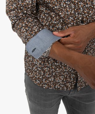 Chemise homme à motifs fleuris coupe slim vue2 - GEMO (HOMME) - GEMO