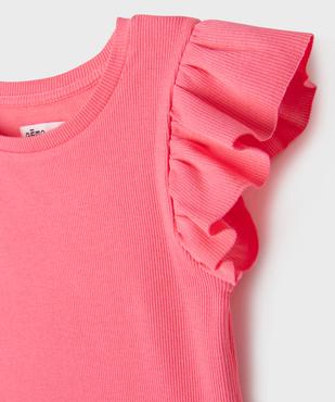 Tee-shirt manches courtes volantées fille vue3 - GEMO 4G FILLE - GEMO