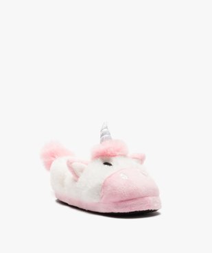 Chaussons fille 3D licorne en textile peluche vue2 - GEMO (ENFANT) - GEMO