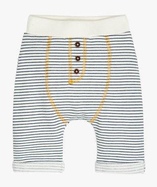 Pantalon bébé confortable en maille rayée avec motif ours au dos vue1 - GEMO(BB COUCHE) - GEMO
