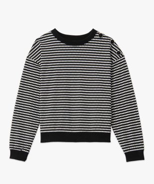 Sweat femme à motifs graphiques avec boutons sur l’épaule vue4 - GEMO(FEMME PAP) - GEMO