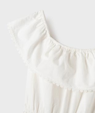 Robe à volants en coton avec col Bardot élastique fille vue2 - GEMO (JUNIOR) - GEMO