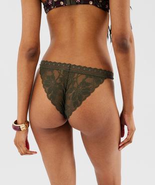 Culotte échancrée en dentelle et microfibre fleurie femme vue3 - GEMO(HOMWR FEM) - GEMO