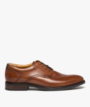 Derbies homme classiques à lacets dessus cuir uni vue1 - GEMO(URBAIN) - GEMO