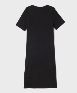 Robe tee-shirt en maille à taille froncée fille vue3 - GEMO 4G FILLE - GEMO