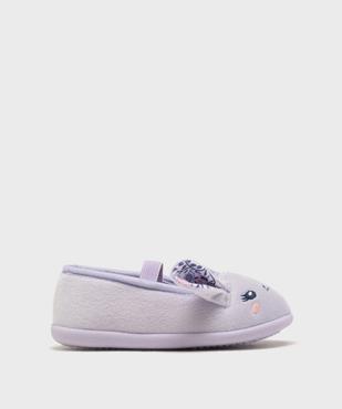 Chaussons ballerines en velours imprimés à détails en relief fille vue2 - GEMO (ENFANT) - GEMO