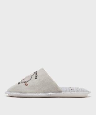Chaussons mules en velours ras motif koala femme vue3 - GEMO(HOMWR FEM) - GEMO