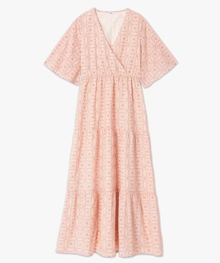Robe longue femme à manches courtes à motifs fleuris vue4 - GEMO(FEMME PAP) - GEMO