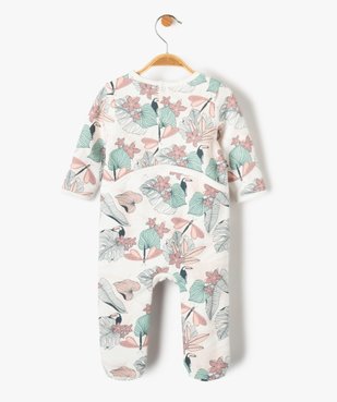 Pyjama bébé à pont-dos en jersey molletonné motif tropical vue3 - GEMO(BB COUCHE) - GEMO