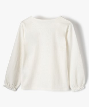 Tee-shirt fille avec motif et sequins brodés – Lulu Castagnette vue3 - LULUCASTAGNETTE - GEMO