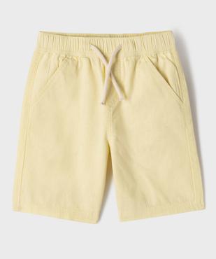 Bermuda en coton lin à taille élastiquée garçon vue2 - GEMO (ENFANT) - GEMO