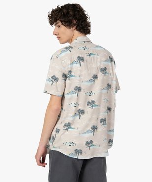 Chemise homme à manches courtes avec imprimé tropical vue3 - GEMO 4G HOMME - GEMO
