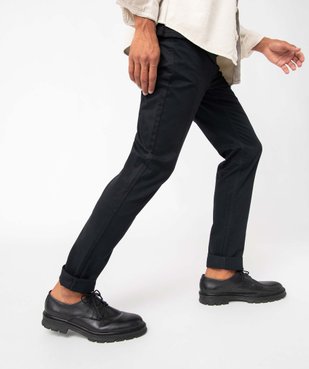 Pantalon homme slim uni en coton stretch vue1 - GEMO (HOMME) - GEMO
