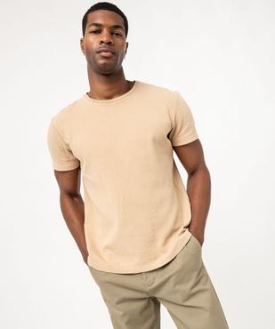 Tee-shirt manches courtes en maille texturée homme. vue1 - GEMO (HOMME) - GEMO