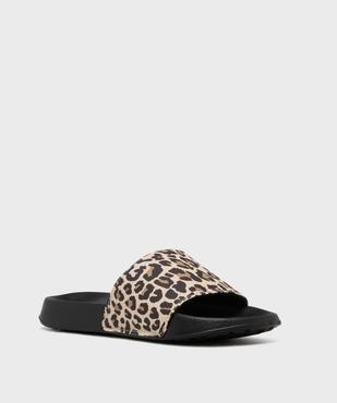 Mules de piscine à motif léopard femme vue2 - GEMO (PLAGE) - GEMO