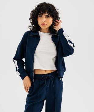 Sweat zippé à col chemise en maille sport extensible femme vue2 - GEMO(FEMME PAP) - GEMO