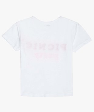 Tee-shirt court fille imprimé pailleté vue2 - GEMO (ENFANT) - GEMO