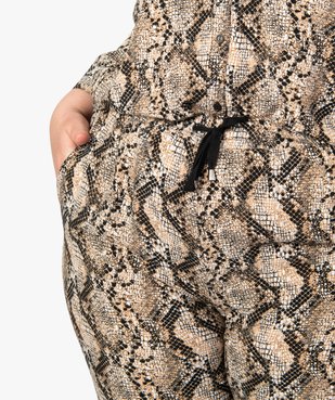 Pantalon femme large et fluide imprimé à taille élastiquée vue2 - GEMO (G TAILLE) - GEMO