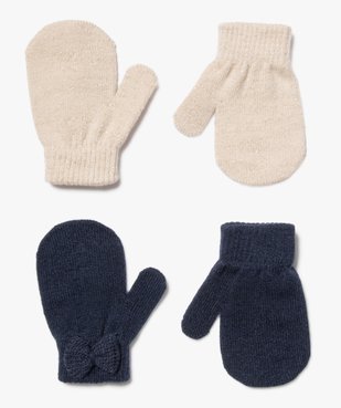 Moufles avec pouce bébé fille (lot de 2) vue1 - GEMO(BEBE DEBT) - GEMO