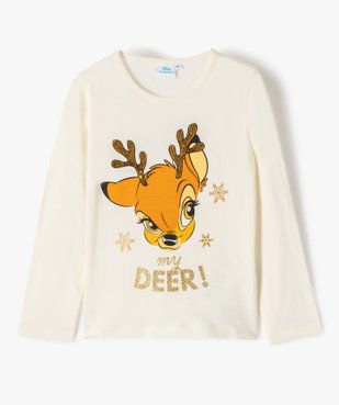 Tee-shirt fille à manches longues thème Noël - Disney vue2 - DISNEY DTR - GEMO