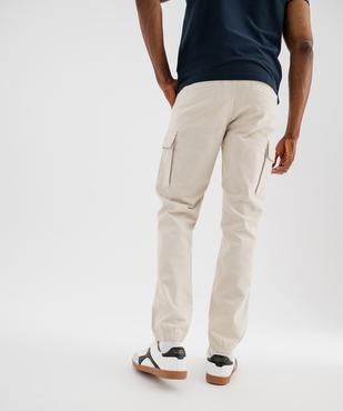 Pantalon cargo coupe straight en coton stretch homme vue3 - GEMO (HOMME) - GEMO