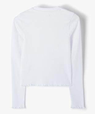 Tee-shirt fille à manches longues en maille côtelée vue3 - GEMO (JUNIOR) - GEMO