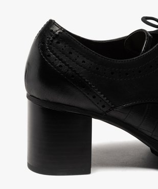 Escarpins femme unis à talon style derbies avec bout golf vue6 - GEMO(URBAIN) - GEMO