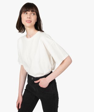 Tee-shirt femme à manches courtes coupe ample vue1 - GEMO(FEMME PAP) - GEMO
