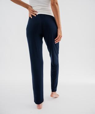 Bas de pyjama en viscose extensible coupe droite femme vue3 - GEMO 4G FEMME - GEMO