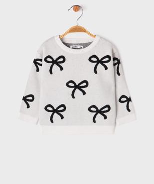 Pull à motifs noeud en viscose bébé fille vue1 - GEMO(BEBE DEBT) - GEMO