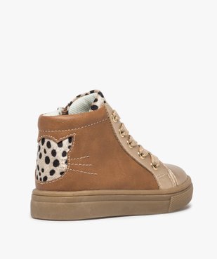 Baskets bébé fille zippées avec contrefort tête de chat vue4 - GEMO(BEBE DEBT) - GEMO
