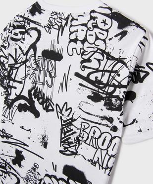 Tee-shirt manches courtes à motifs graffiti garçon vue2 - GEMO 4G GARCON - GEMO
