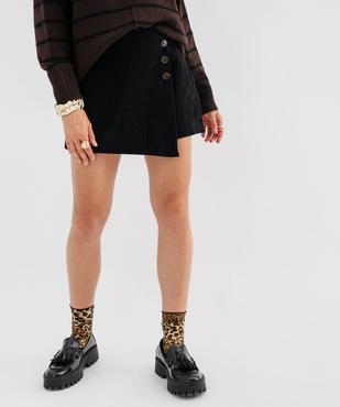 Jupe short en velours côtelé femme vue1 - GEMO(FEMME PAP) - GEMO