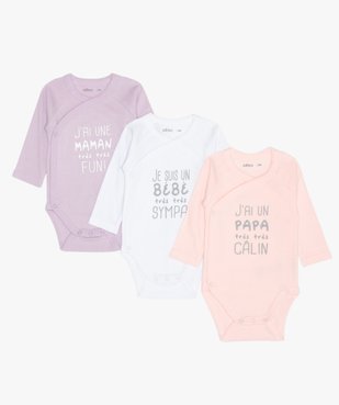 Body bébé manches longues fermeture devant (lot de 3) vue1 - Nikesneakers(BB COUCHE) - Nikesneakers