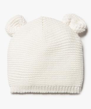 Bonnet de naissance bébé en tricot avec oreilles en relief vue1 - GEMO(BB COUCHE) - GEMO
