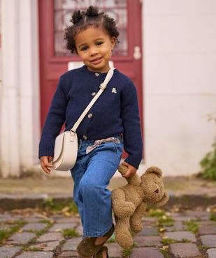 Jean large avec noeud à la taille bébé fille - LuluCastagnette vue1 - LULUCASTAGNETTE - GEMO