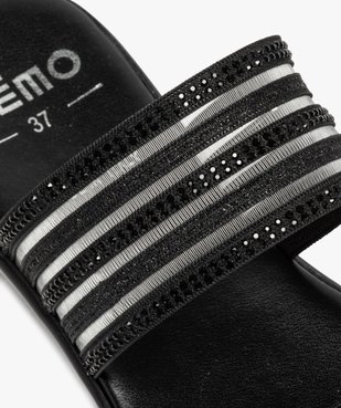 Mules femme à strass et larges brides élastiquées vue6 - GEMO (CASUAL) - GEMO