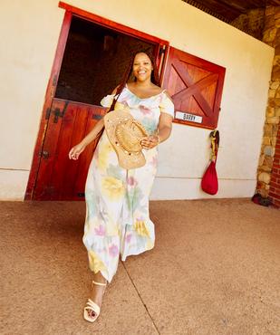 Robe longue à volants et fines bretelles femme grande taille vue1 - GEMO (G TAILLE) - GEMO