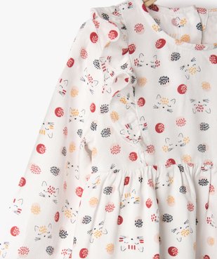 Blouse bébé fille imprimée avec volants sur le haut du buste vue2 - GEMO(BEBE DEBT) - GEMO