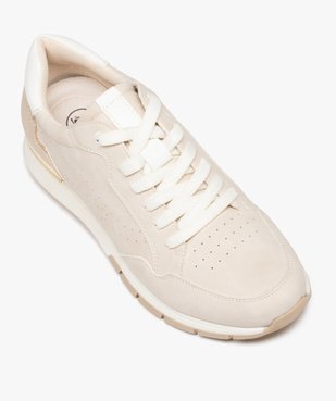 Baskets femme unies en suédine à bout amande vue5 - GEMO (SPORTSWR) - GEMO