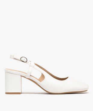 Escarpins sling-back à talon large et bout carré femme vue9 - FOLLOW ME - GEMO