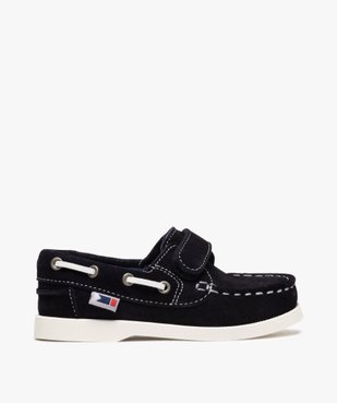 Chaussures bateau garçon dessus cuir à fermeture scratch Dessus cuir retourné uni vue1 - Nikesneakers (ENFANT) - Nikesneakers