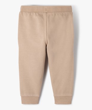 Pantalon bébé en sweat avec jeu de textures vue3 - GEMO(BEBE DEBT) - GEMO
