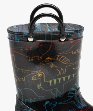Bottes de pluie garçon à motifs dinosaures avec anses vue6 - BUGGY - GEMO